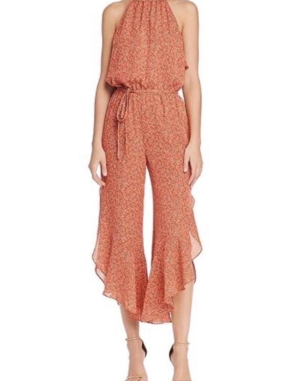 Joie Jael printed sleeveless halter Silk jumpsuit Small